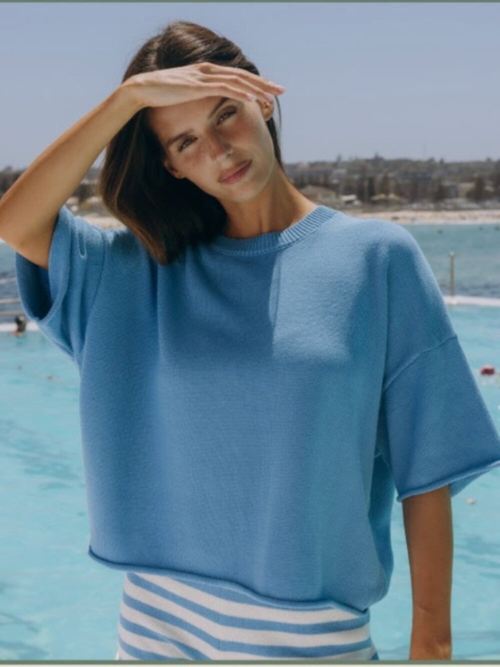 Daily Drills Beach Knit Cropped Sleeve and Beach Knit Mini Shorts (Malibu)